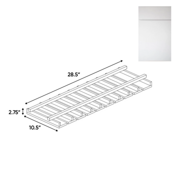 Sonoma White - Stem Glass Holder - 30"W x 1.5"H x 12"D - Pre Assembled