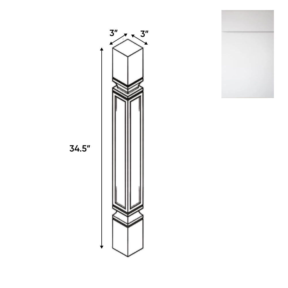 RTA - Sonoma White - Structural - 3"W x 34.5"H x 3"D