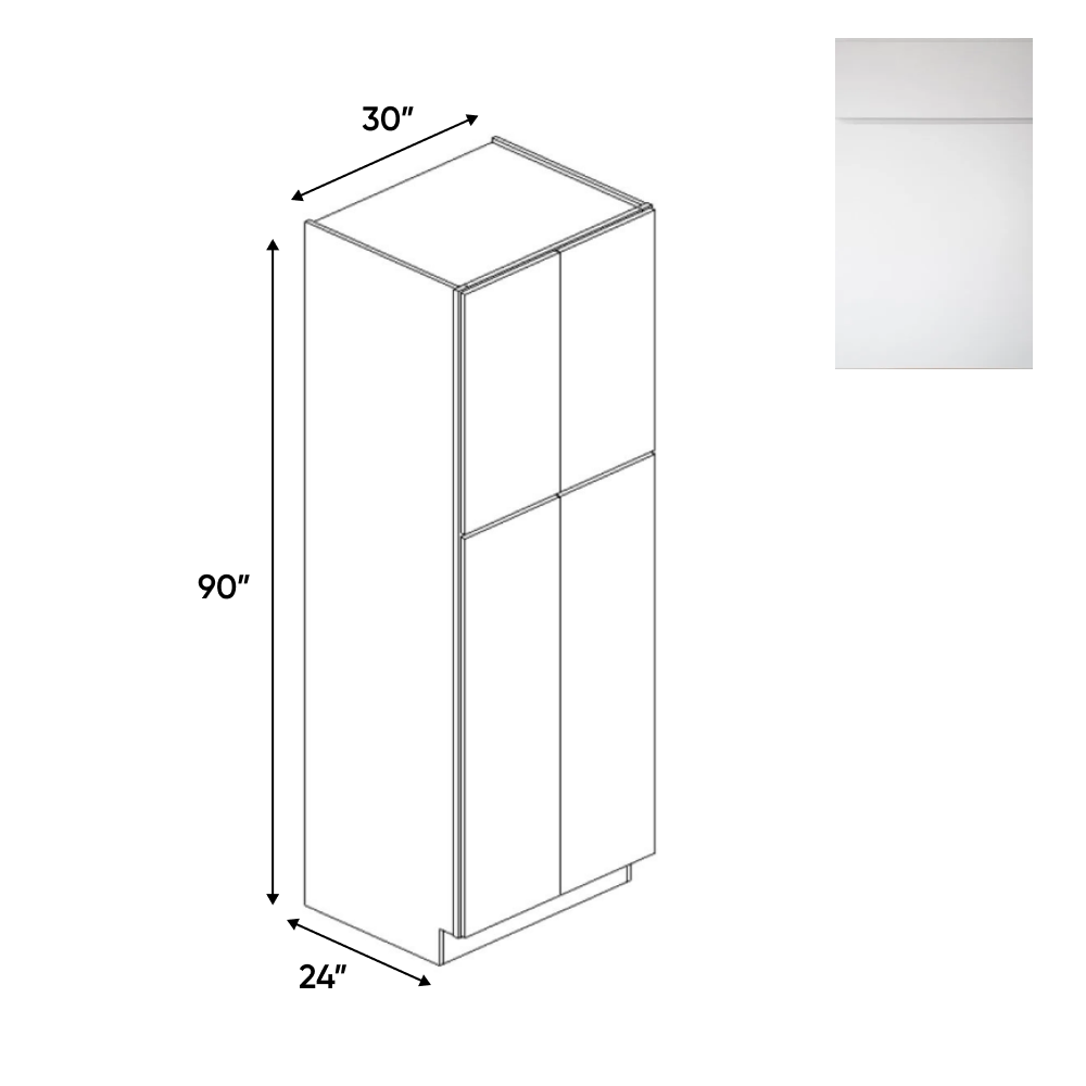 Sonoma White - Double Door Pantry Cabinets - 30"W x 90"H x 24"D - Pre Assembled