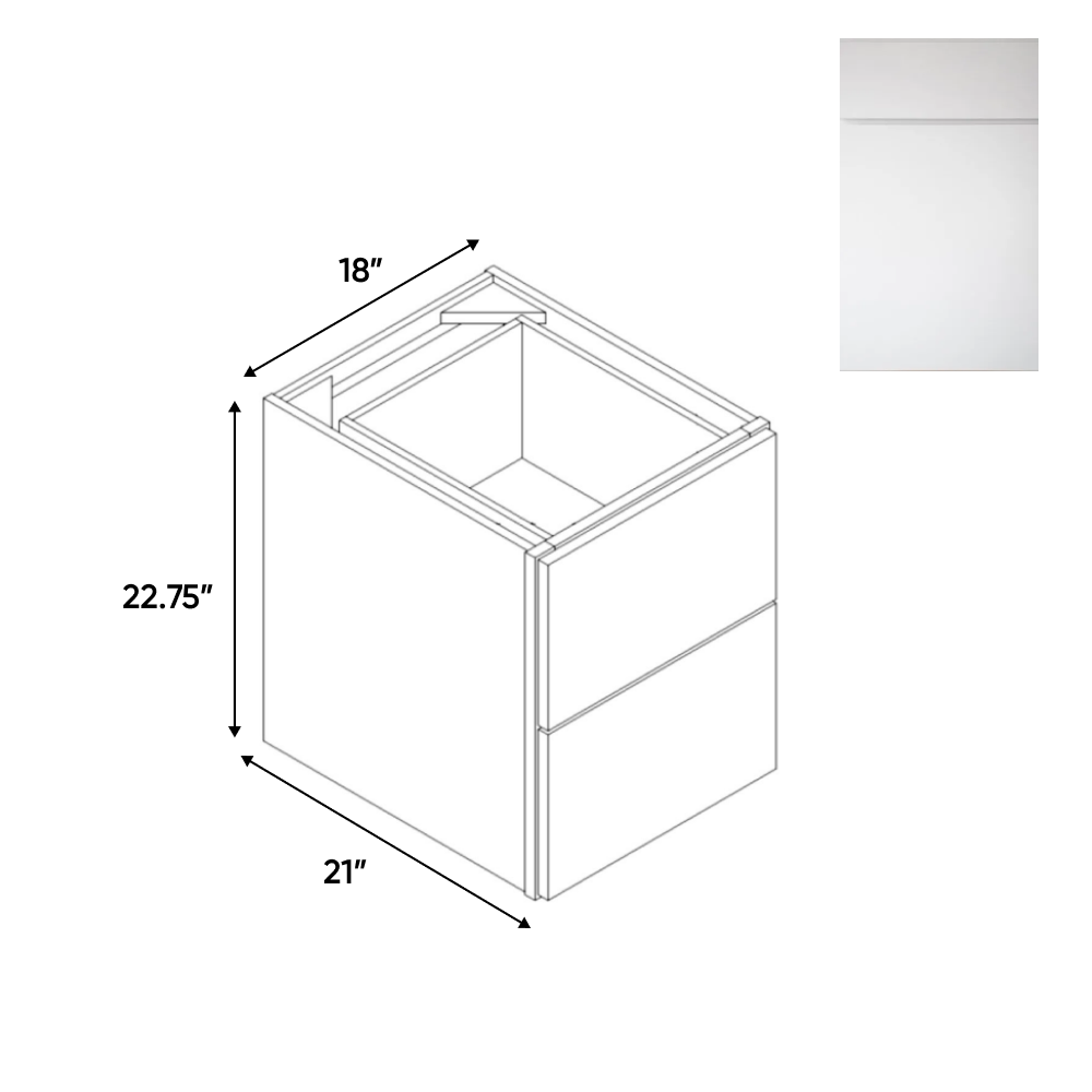 Sonoma White - Vanity Drawer Base Cabinets - 18"W x 22.75"H x 21"D - Pre Assembled