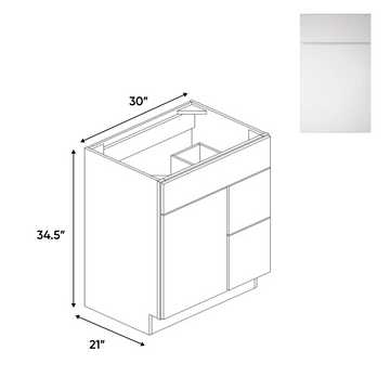 Sonoma White - Vanity Sink Drawer Base Cabinets - 30"W x 34.5"H x 21"D - SOW-VSD30L - Pre Assembled