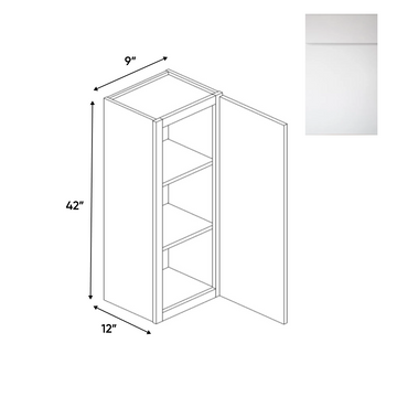 Sonoma White - 42" Height Single Door Wall Cabinets - 9"W x 42"H x 12"D - Pre Assembled