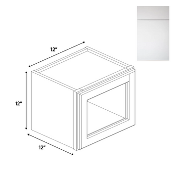 Sonoma White - Single Glass Door Wall Cabinets - 12"W x 12"H x 12"D - Pre Assembled