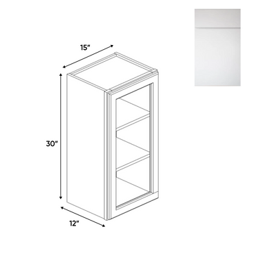 Sonoma White - Single Glass Door Wall Cabinets - 15"W x 30"H x 12"D - Pre Assembled