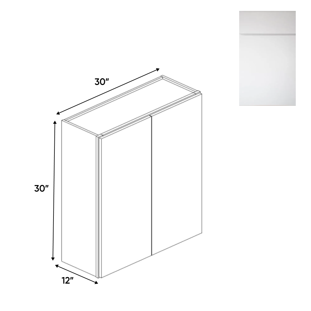 Sonoma White - 30" Height Double Door Wall Cabinets - 30"W x 30"H x 12"D - Pre Assembled