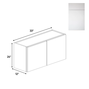 RTA - Sonoma White - 24" Height Double Door Wall Cabinets - 33"W x 24"H x 12"D