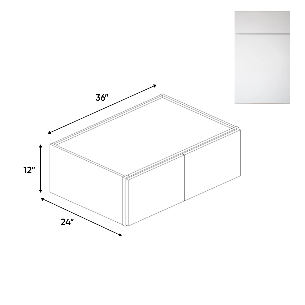 RTA - Sonoma White - 24"Deep Double Door Wall Cabinets - 36"W x 12"H x 24"D