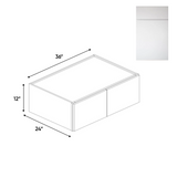 RTA - Sonoma White - 24"Deep Double Door Wall Cabinets - 36"W x 12"H x 24"D