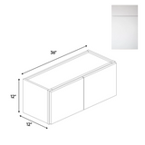RTA - Sonoma White - 12"Height Double Door Wall Cabinets - 36"W x 12"H x 12"D