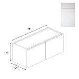 RTA - Sonoma White - 15"Height Double Door Wall Cabinets - 36"W x 15"H x 12"D