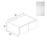 RTA - Sonoma White - 24"Deep Double Door Wall Cabinets - 36"W x 18"H x 24"D