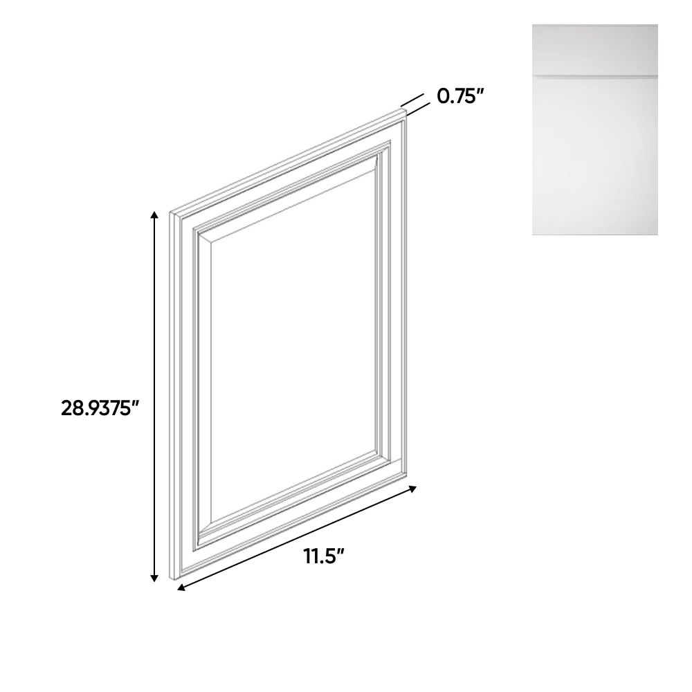 Sonoma White - Decorative End Panel Doors - 11.5"W x 28.93"H x 0.75"D - Pre Assembled