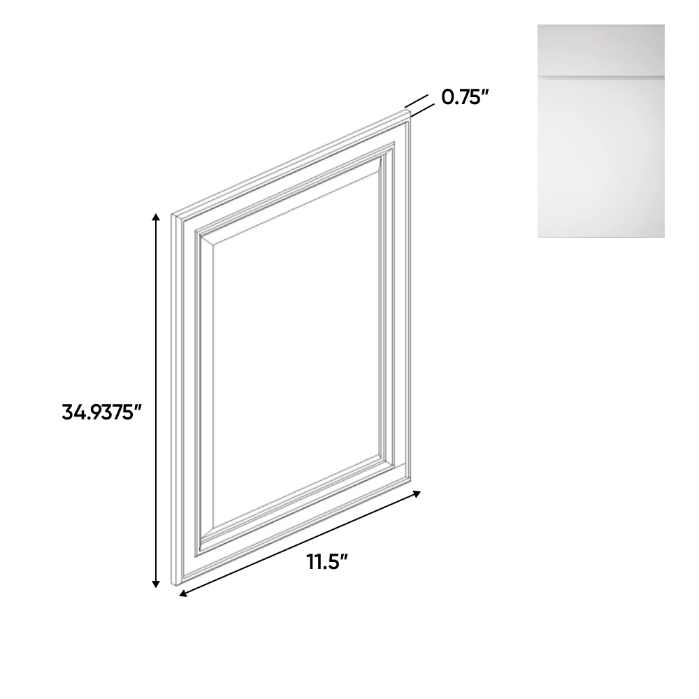 Sonoma White - Decorative End Panel Doors - 11.5"W x 34.93"H x 0.75"D - Pre Assembled