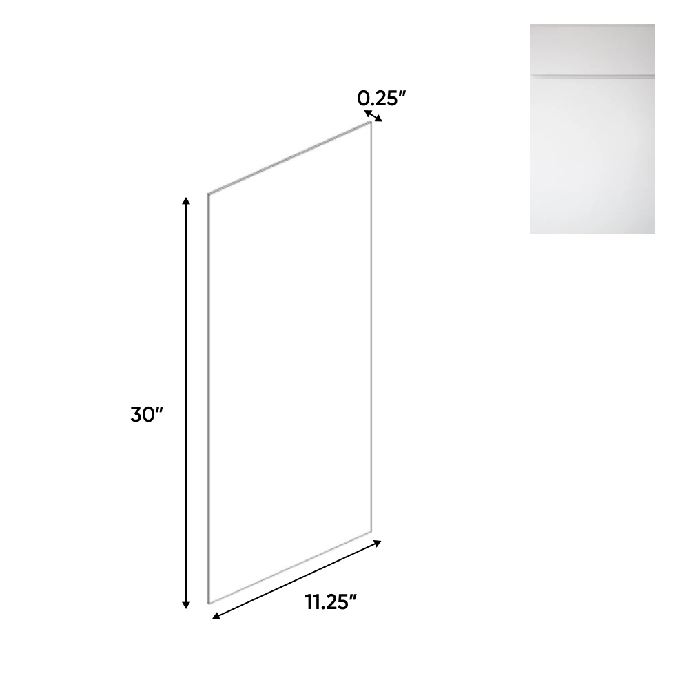 Sonoma White - Side Finished Skins - 11.25"W x 30"H x 0.25"D - Pre Assembled