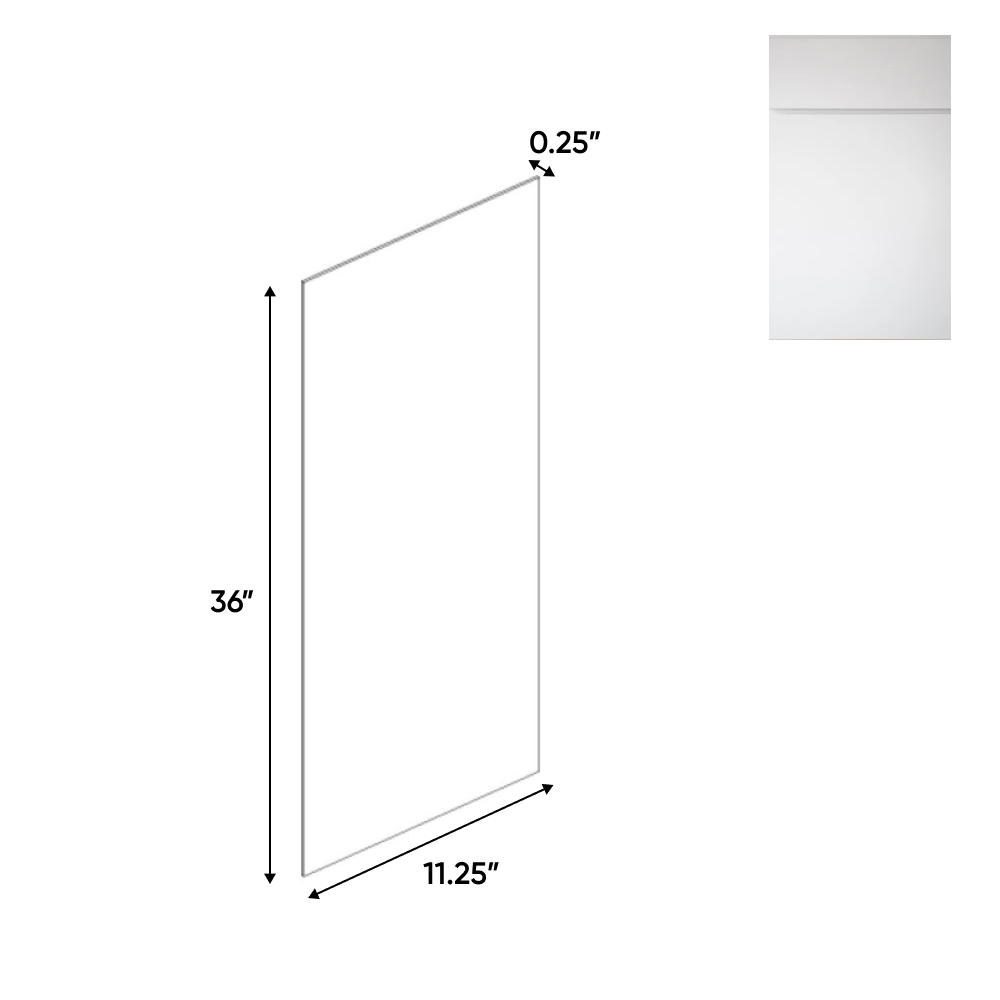 Sonoma White - Side Finished Skins - 11.25"W x 36"H x 0.25"D - Pre Assembled