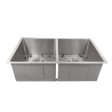 ZLINE 33 in. Anton Undermount Double Bowl Stainless Steel Kitchen Sink with Bottom Grid (SR50D-33)