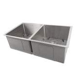 ZLINE 33 in. Anton Undermount Double Bowl Stainless Steel Kitchen Sink with Bottom Grid (SR50D-33)