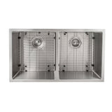 ZLINE 33 in. Anton Undermount Double Bowl Stainless Steel Kitchen Sink with Bottom Grid (SR50D-33)