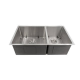 ZLINE 33 in. Chamonix Undermount Double Bowl Stainless Steel Kitchen Sink with Bottom Grid (SR60D-33)