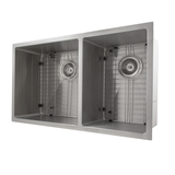 ZLINE 33 in. Chamonix Undermount Double Bowl Stainless Steel Kitchen Sink with Bottom Grid (SR60D-33)