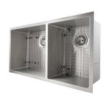 ZLINE 36 in. Chamonix Undermount Double Bowl Stainless Steel Kitchen Sink with Bottom Grid (SR60D-36)