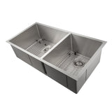 ZLINE 36 in. Chamonix Undermount Double Bowl Stainless Steel Kitchen Sink with Bottom Grid (SR60D-36)