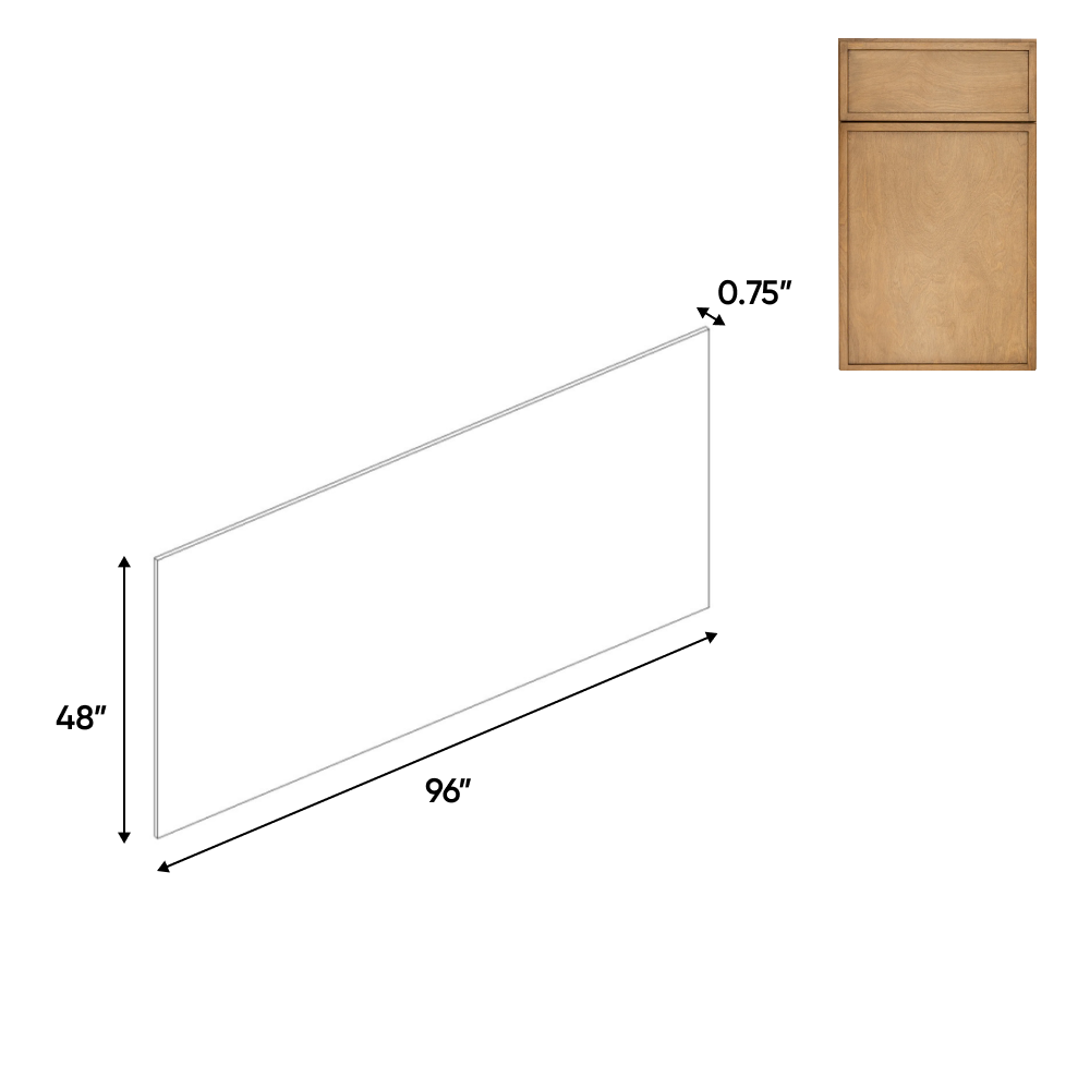 Slim Shaker Karamel - Base Skin Panel - 48"W x 3/4"D x 96"H - Pre Assembled