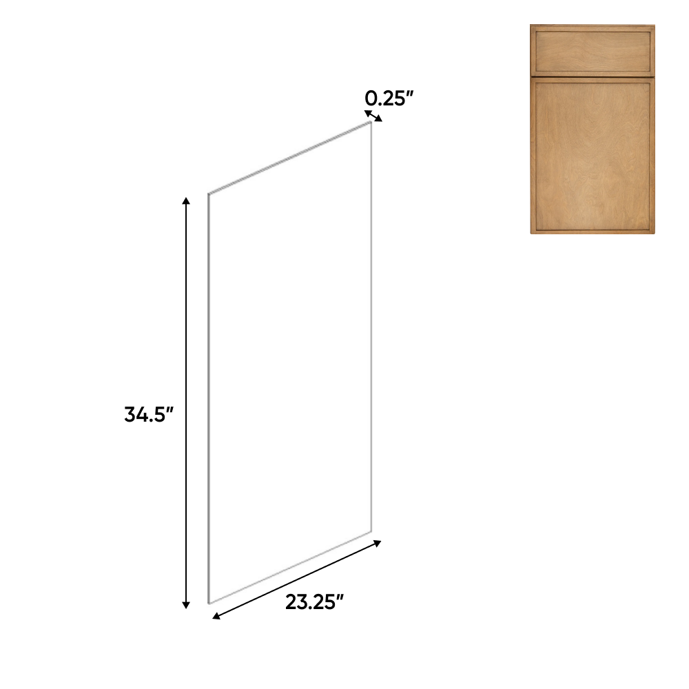 Slim Shaker Karamel - Base Skin Panel - 24"W x 1/4"D x 34 1/2"H - Pre Assembled