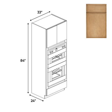 RTA - Slim Shaker Karamel - Double Oven Cabinets - 33