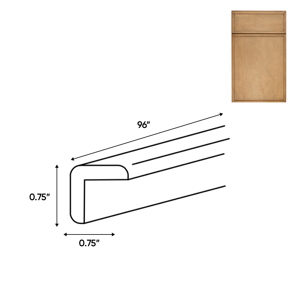 Slim Shaker Karamel - Outside Corner Moulding - 3/4"W x 3/4"D x 96"H - Pre Assembled