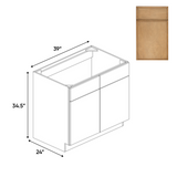 RTA - Slim Shaker Karamel - Sink Base Cabinets - 39"W x 34.5"H x 24"D