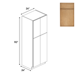 RTA - Slim Shaker Karamel - Double Door Pantry Cabinets - 24"W x 90"H x 24"D