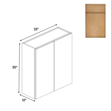 RTA - Slim Shaker Karamel - Wall Cabinet - 33"W x 12"D x 30"H