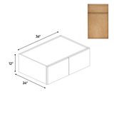 RTA - Slim Shaker Karamel - 24"Deep Double Door Wall Cabinets - 36"W x 15"H x 24"D
