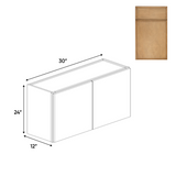 RTA - Slim Shaker Karamel - 24"Height Double Door Wall Cabinets - 36"W x 24"H x 12"D