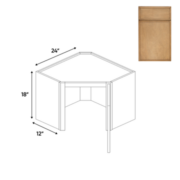 Slim Shaker Karamel - Diagonal Corner Wall Cabinets - 24