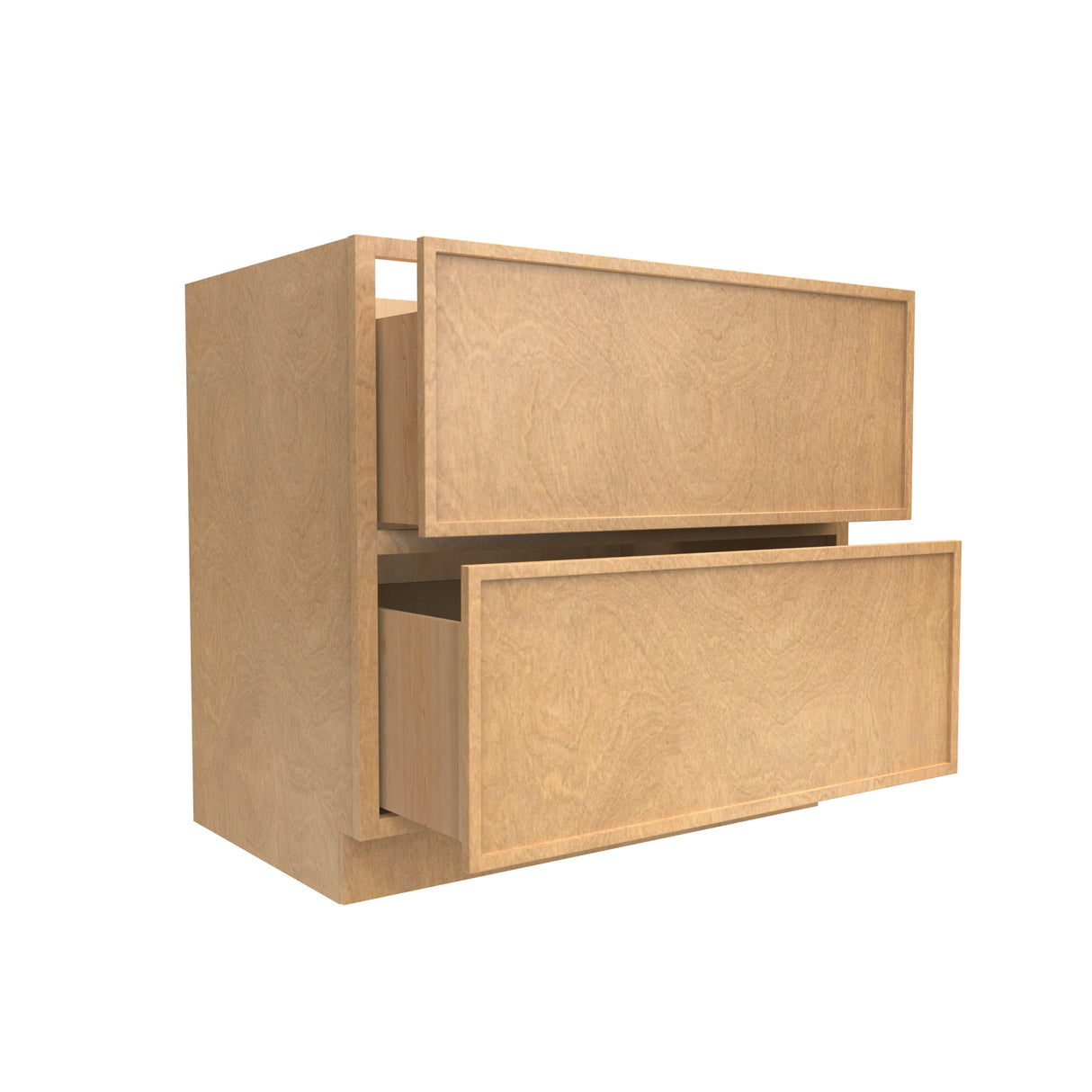 RTA - Slim Shaker Karamel - Double Drawer Base Cabinets - 36"W x 34.5"H x 24"D