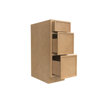 RTA - Slim Shaker Karamel - Three Drawer Base Cabinets - 12