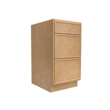 Slim Shaker Karamel - Three Drawer Base Cabinet - 18