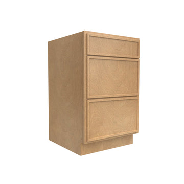 Slim Shaker Karamel - Three Drawer Base Cabinets - 21