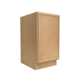 RTA - Slim Shaker Karamel - Full Height Single Door Base Cabinets - 18"W x 34.5"H x 24"D