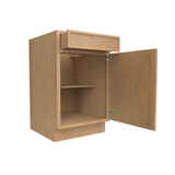 RTA - Slim Shaker Karamel - Single Door Base Cabinet (Specify Door Hinges on Left or Right Side) 21"W x 34.5"H x 24"D