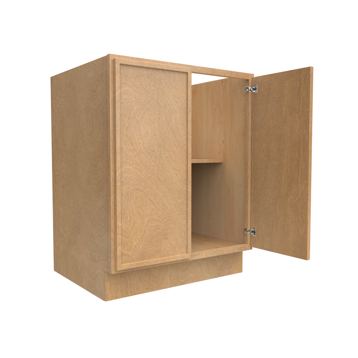 RTA - Slim Shaker Karamel - Full Height Double Door Base Cabinets - 27"W x 34.5"H x 24"D