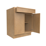 RTA - Slim Shaker Karamel - Double Door Cabinets - 27"W x 34.5"H x 24"D