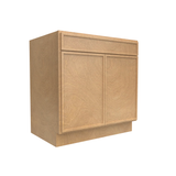 Slim Shaker Karamel - Full Height Double Door Base Cabinets - 33"W x 34.5"H x 24"D - Pre Assembled