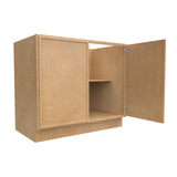 Slim Shaker Karamel - Full Height Double Door Base Cabinets - 39"W x 34.5"H x 24"D - Pre Assembled