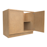 Slim Shaker Karamel - Full Height Double Door Base Cabinets - 42"W x 34.5"H x 24"D - Pre Assembled