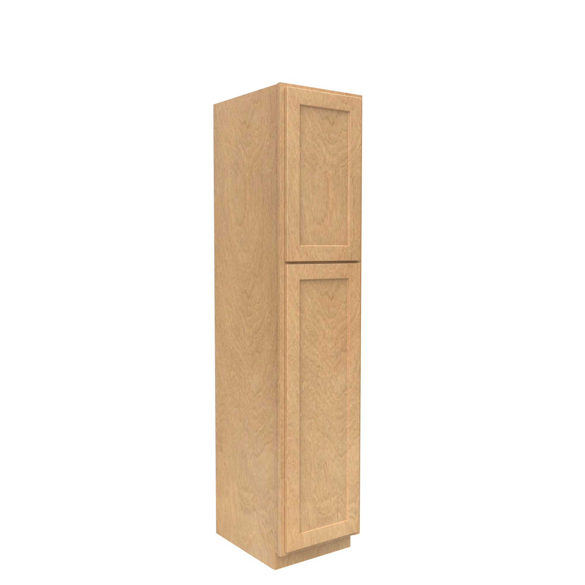 RTA - Slim Shaker Karamel - Single Door Pantry Cabinets - 18"W x 84"H x 24"D