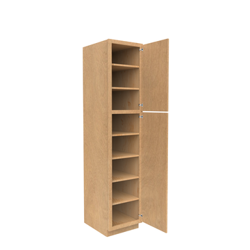 Slim Shaker Karamel - Single Door Pantry Cabinets - 18