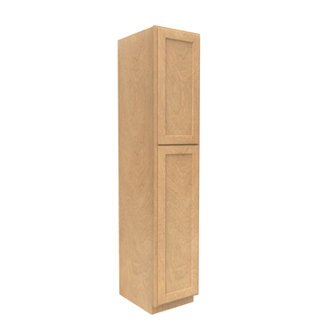 Slim Shaker Karamel - Single Door Pantry Cabinets - 18